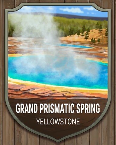 Yellowstone Grand Prismatic Spring National Parks Badge - World Class Solitaire HD