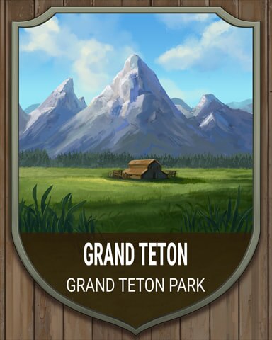 Grand Teton National Parks Badge - Mahjong Safari HD