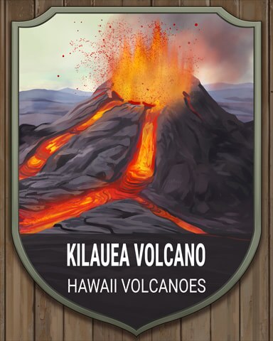 Hawaii Volcanoes Kilauea National Parks Badge - World Class Solitaire HD