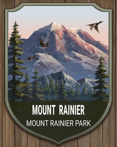 Mount Rainier National Parks Badge - Mahjong Safari HD