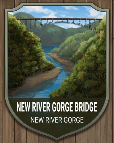 New River Gorge Bridge National Parks Badge - First Class Solitaire HD