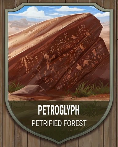 Petrified Forest Petroglyph National Parks Badge - Pogo™ Slots