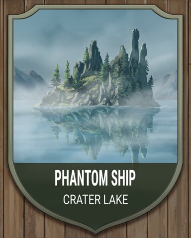 Crater Lake Phantom Ship National Parks Badge - Word Whomp HD