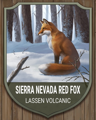 Lassen Volcanic Nevada Red Fox National Parks Badge - Spades HD