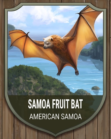 American Samoa Fruit Bat National Parks Badge - Mahjong Garden HD