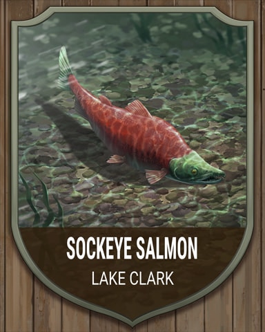 Lake Clark Sockeye Salmon National Parks Badge - Mahjong Garden HD