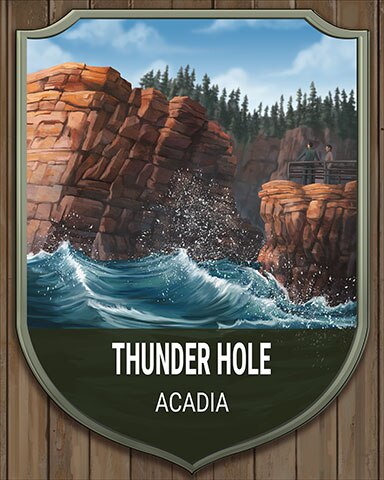 Thunder Hole National Parks Badge - Mahjong Safari HD