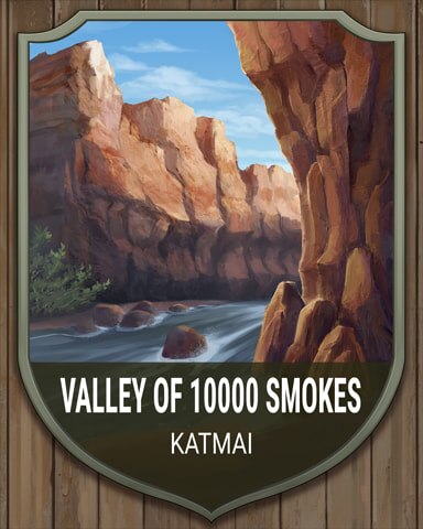 Katmai Valley Of Ten Thousand Smokes National Parks Badge - Pogo™ Slots