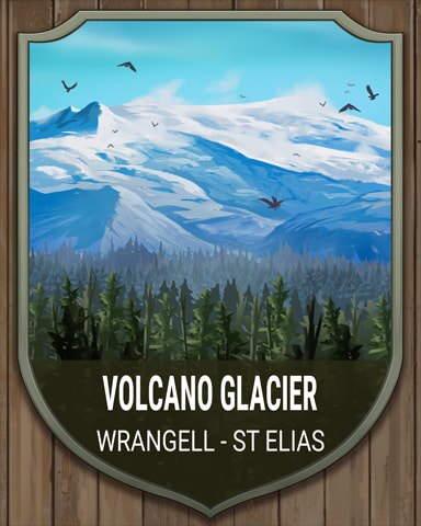 Wrangell Volcano Glacier National Parks Badge - Tri-Peaks Solitaire HD