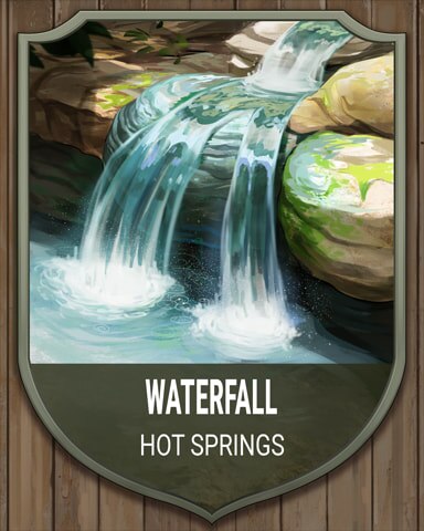 Hot Springs Waterfall National Parks Badge - First Class Solitaire HD