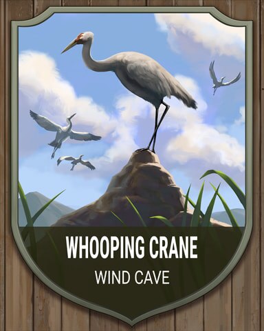 Wind Cave Whooping Crane National Parks Badge - Mahjong Safari HD