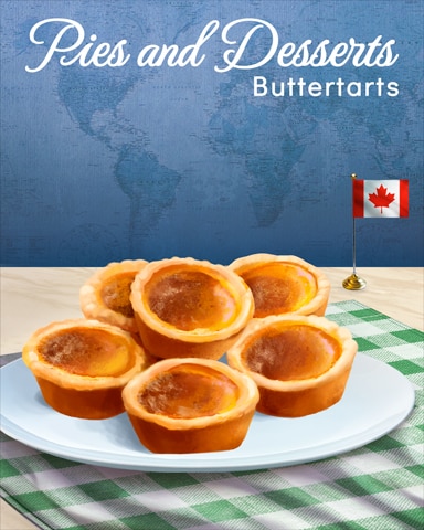 Butter Tarts Pies And Desserts Badge - First Class Solitaire HD