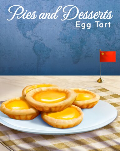 Egg Tart Pies And Desserts Badge - Spades HD