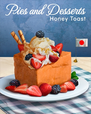 Honey Toast Pies And Desserts Badge - Mahjong Safari HD