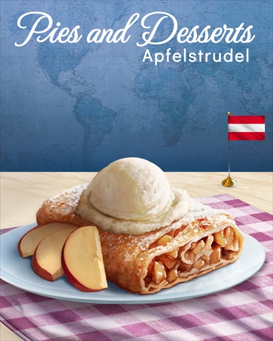 Apfelstrudel Pies And Desserts Badge - World Class Solitaire HD