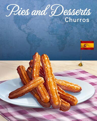 Churros Pies And Desserts Badge - Word Whomp HD