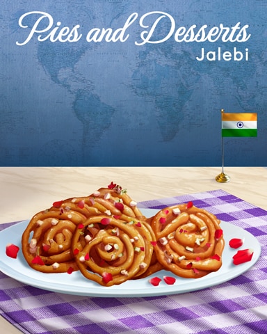 Jalebi Pies And Desserts Badge - Mahjong Garden HD