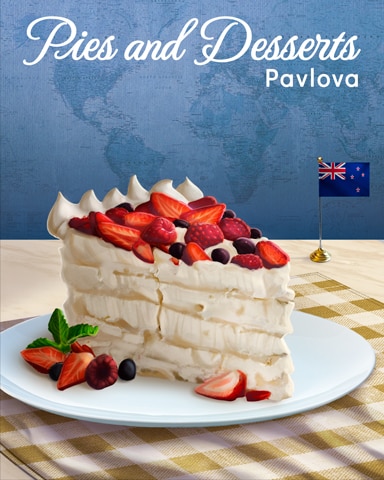 Pavlova Pies And Desserts Badge - Poppit! Bingo