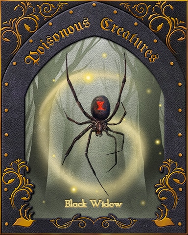 Black Widow Poisonous Creatures Badge - World Class Solitaire HD