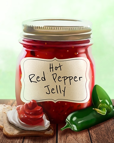 Hot Red Pepper Jams And Preserves Badge - Rainy Day Spider Solitaire HD