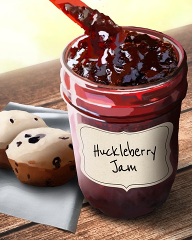 Huckleberry Jams And Preserves Badge - Sweet Tooth Town