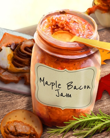 Maple Bacon Jams And Preserves Badge - Jet Set Solitaire