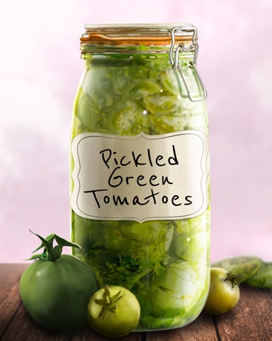 Pickled Green Tomatoes Jams And Preserves Badge - Mahjong Safari HD