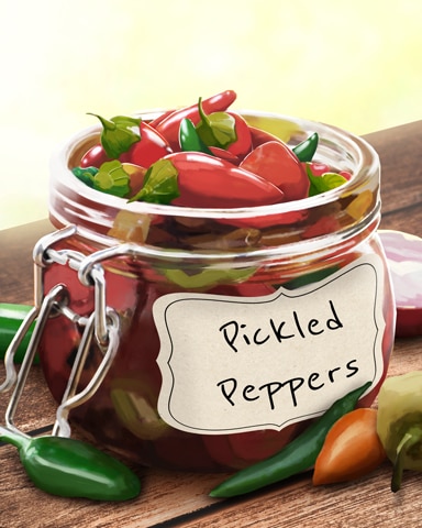 Pickled Peppers Jams And Preserves Badge - First Class Solitaire HD