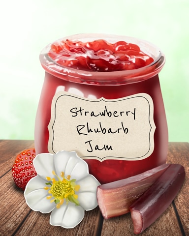 Strawberry Rhubarb Jams And Preserves Badge - Spades HD