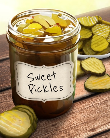 Sweet Pickles Jams And Preserves Badge - First Class Solitaire HD