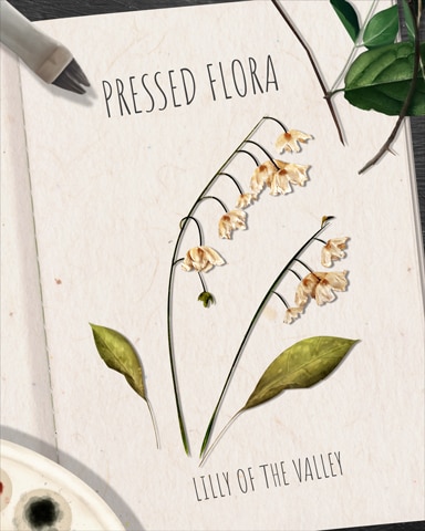 Lily Of The Valley Pressed Flora Badge - Word Whomp HD