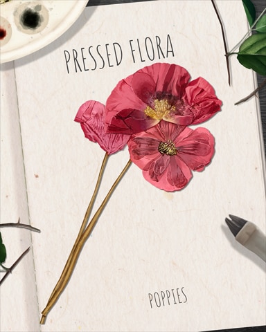 Poppies Pressed Flora Badge - Poppit! HD