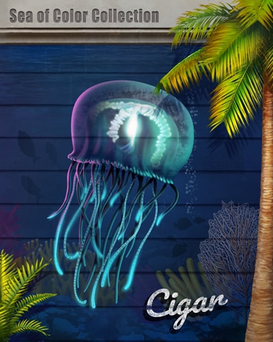 Cigar Jellyfish Sea Of Color Badge - Pogo™ Slots