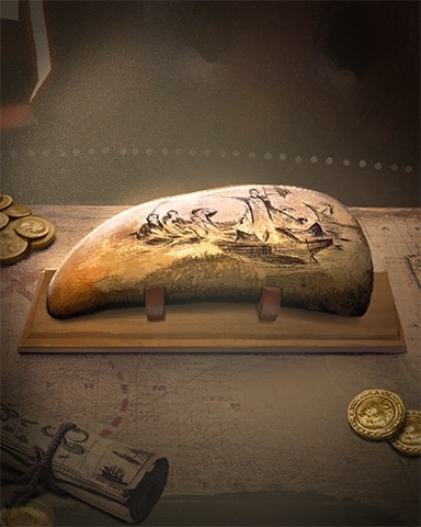 Whalebone Scrimshaw Ships Ahoy Badge - Canasta HD Whalebone Scrimshaw Ships Ahoy Badge - Canasta HD