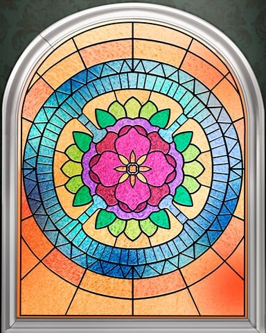 Flower Mandala Stained Glass Badge - Tri-Peaks Solitaire HD