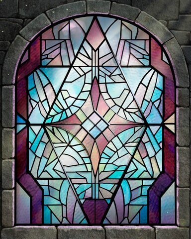 Second Geometric Pattern Stained Glass Badge - Snowbird Solitaire