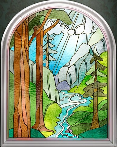 Grand Pines Stained Glass Badge - First Class Solitaire HD