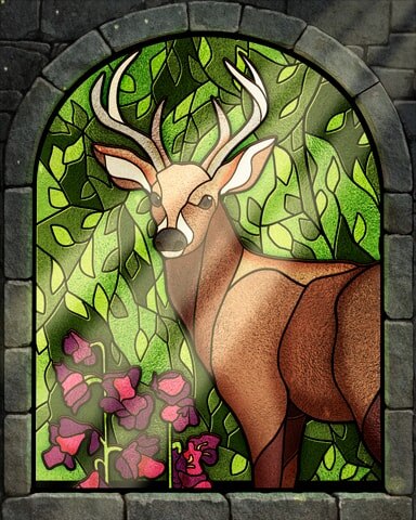 Proud Buck Stained Glass Badge - First Class Solitaire HD