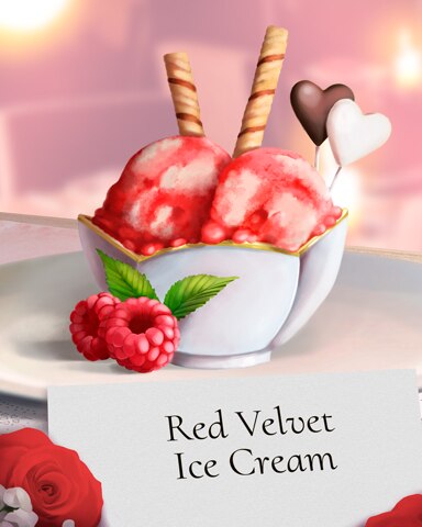 Red Velvet Ice Cream Sweets For My Sweet Badge - Mahjong Safari HD