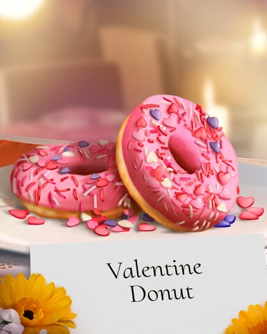 Valentine Donut Sweets For My Sweet Badge - First Class Solitaire HD