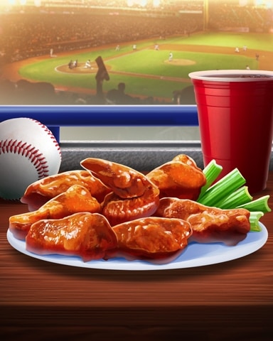 Chicken Wings Tailgating Foods Badge - Garden Blast