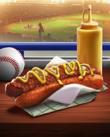 Hot Dogs Tailgating Foods Badge - World Class Solitaire HD