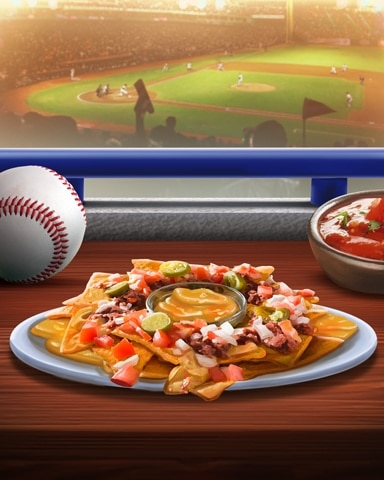 Nachos Tailgating Foods Badge - First Class Solitaire HD