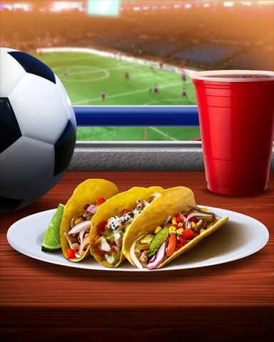 Tacos Tailgating Foods Badge - Mahjong Safari HD Tacos Tailgating Foods Badge - Mahjong Safari HD