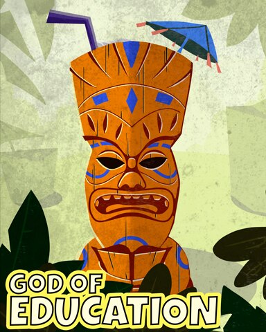 Wooden God Of Education Badge - World Class Solitaire HD