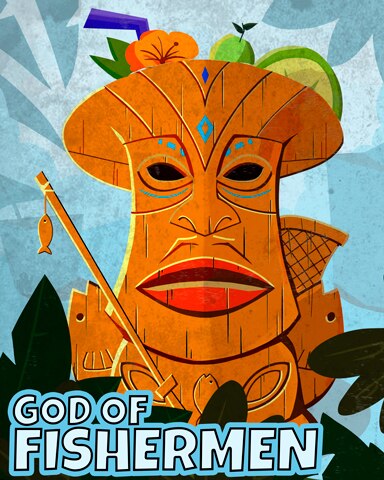 Wooden God Of Fishermen Badge - Jungle Gin HD