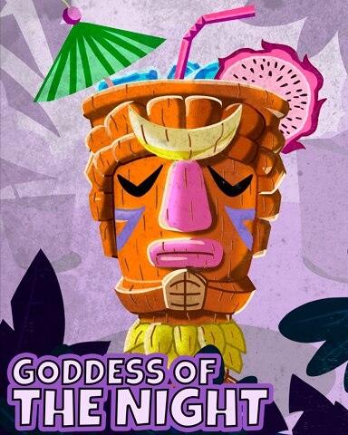 Wooden Goddess Of The Night Badge - Tri-Peaks Solitaire HD