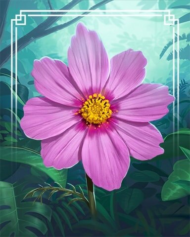 Garden Cosmos Tropical Flower Badge - Mahjong Safari HD