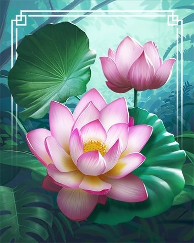 Sacred Lotus Tropical Flowers Badge - Spades HD