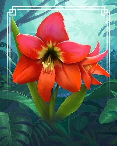 Amaryllis Tropical Flowers Badge - Spades HD